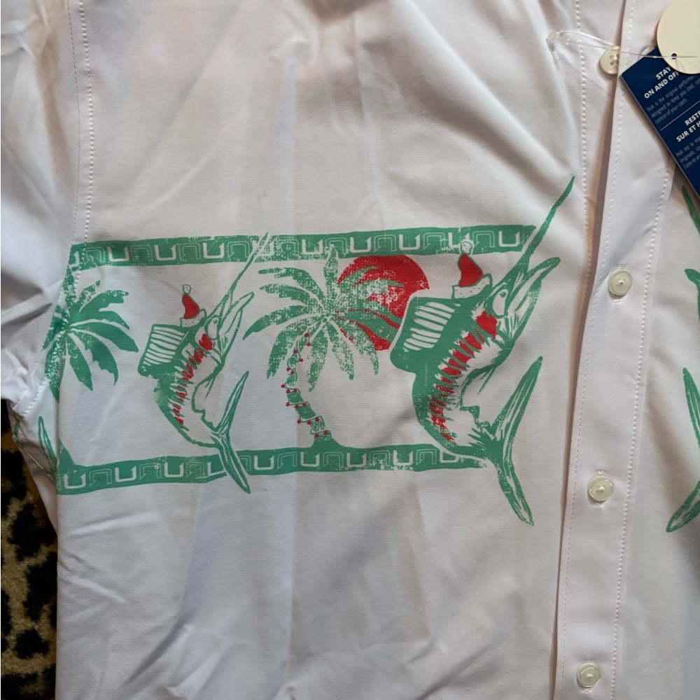 NWT HUK FISHING SS Kona Christmas Santa shirt - Picture 2 of 5